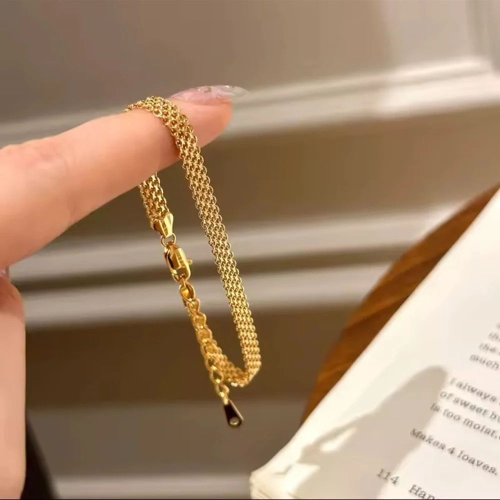 Elegant 18K Gold Chain Bracelet  Stainless Steel Bracelet